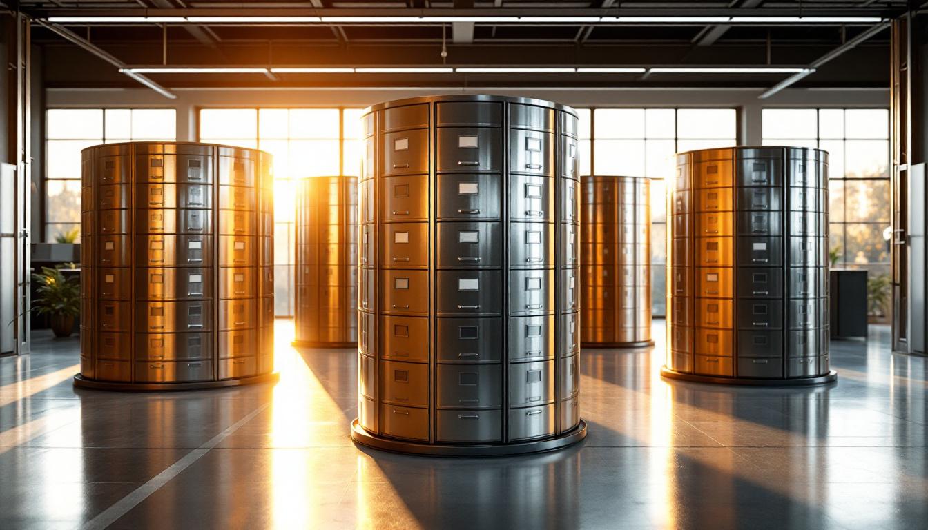 Aktensaeulen und Aktenrondelle