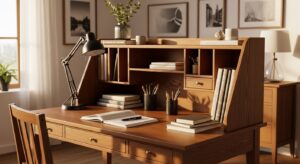 Aufsatzschreibtisch: Ergonomie trifft Stauraum