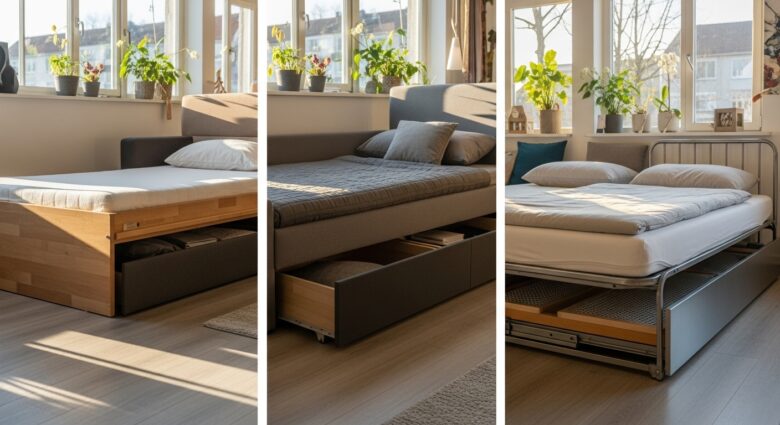 Ausziehbett [Bildinhalt mit KI erstellt]