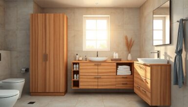 Badezimmerschrank ist ein speziell fuer das Badezimmer konzipiertes Moebelstueck