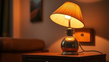 Bag lamp with tapered shade