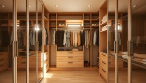 Begehbarer Kleiderschrank in kleinem Raum