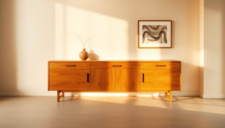 Ein Dressoir ist ein niedriges breites Moebelstueck mit Schubladen und oder Tueren [Bildinhalt mit KI erstellt]