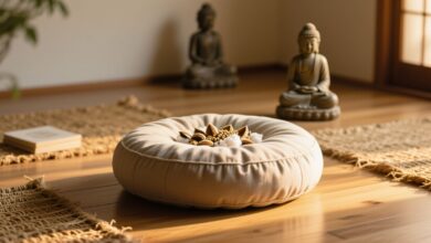 Ein Zafu ist ein rundes Kissen