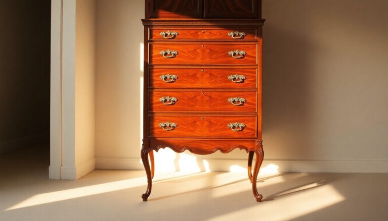 Highboy ist ein hoher schmaler Schrank oder eine Kommode [Bildinhalt mit KI erstellt]