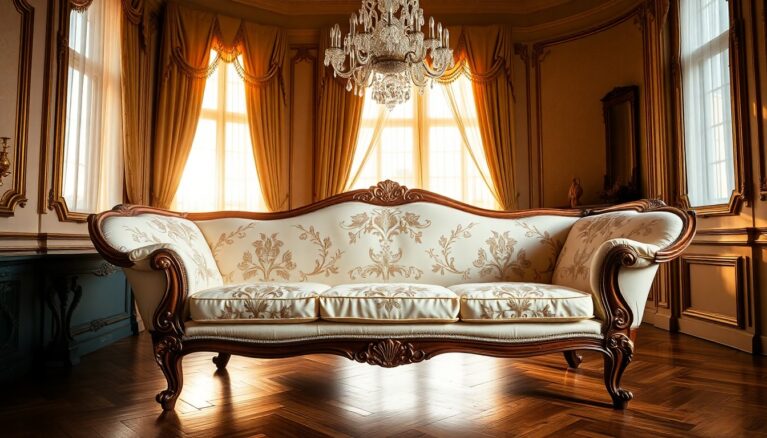 Marquise Eleganz und Komfort im Louis XV Stil [Bildinhalt mit KI erstellt]