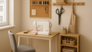 Praktische Nähecke einrichten bei wenig Platz