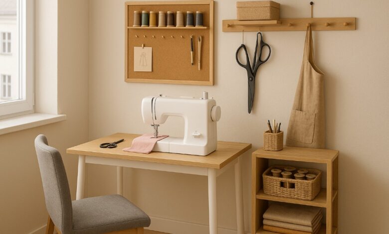Praktische Nähecke einrichten bei wenig Platz