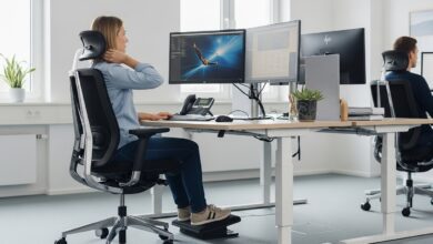 Richtige Sitzposition am Schreibtisch