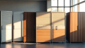 Platzsparende Rolltürenschränke im Detail