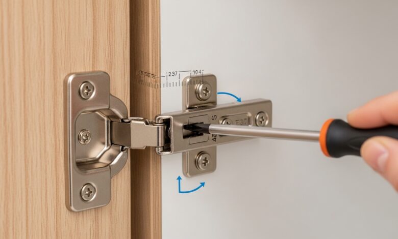 Wie kann man ein Schranktür Scharnier einstellen?