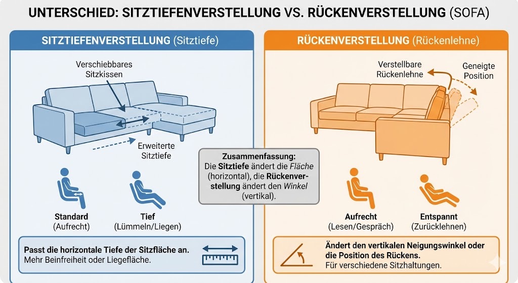 Sitztiefenverstellung Infografik