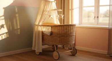 Stubenwagen ist ein mobiler Schlafplatz fuer Babys