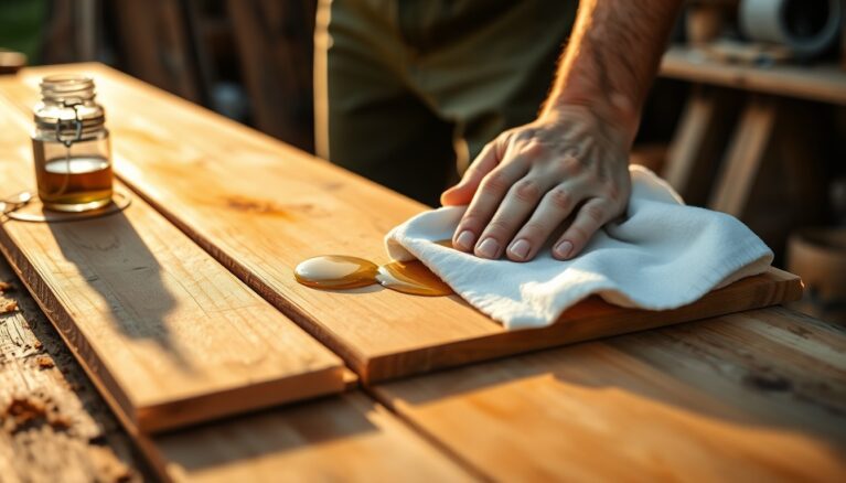 Holz mit Leinoel behandeln