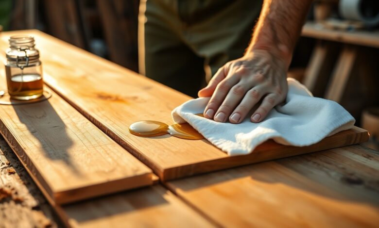 Holz mit Leinoel behandeln