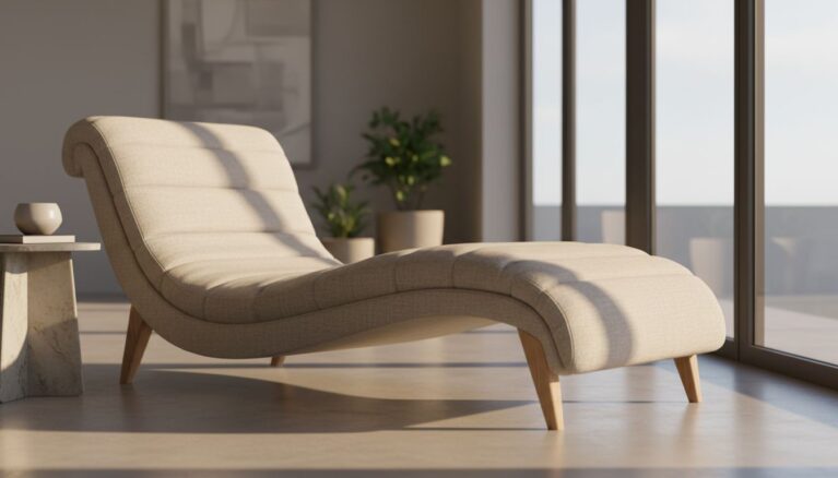 Ruhebett auch bekannt als Tagesbett oder Chaiselongue [Bildinhalt mit KI erstellt]
