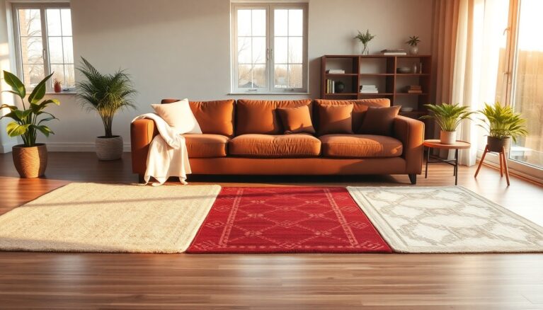 Welcher Teppich passt zu brauner Couch