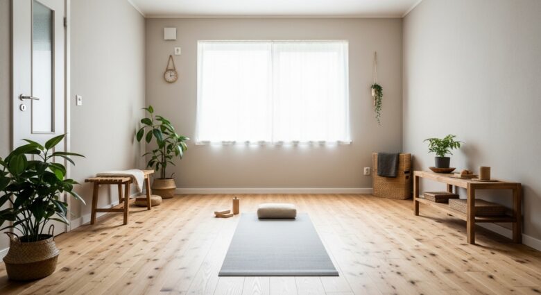 Yogaraum zu Hause [Bildinhalt mit KI erstellt]