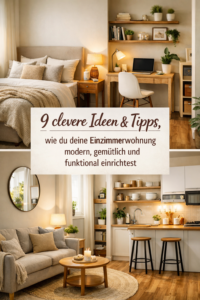 9 clevere Ideen Tipps wie du deine Einzimmerwohnung modern gemuetlich und funktional einrichtest