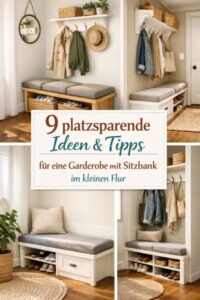 9 platzsparende Ideen Tipps fuer eine Garderobe mit Sitzbank im kleinen Flur
