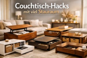 6 Couchtisch-Hacks mit viel Stauraum