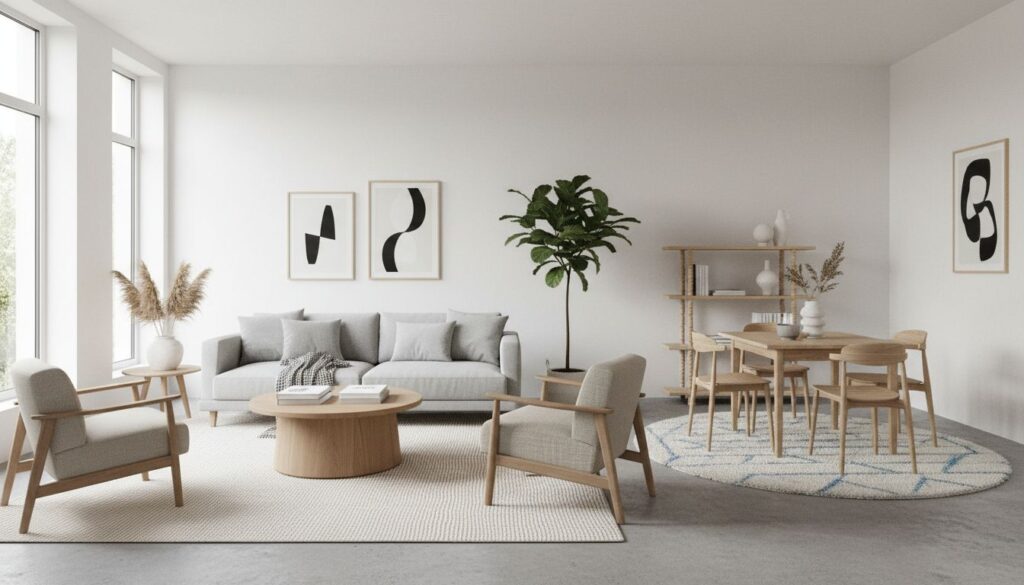 Raumaufteilung ohne Waende