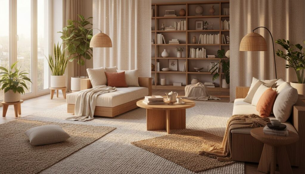 Teppiche als Raumteiler und Komfortfaktor nutzen