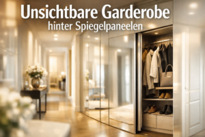 Die „unsichtbare“ Garderobe hinter Spiegelpaneelen für mehr Stauraum