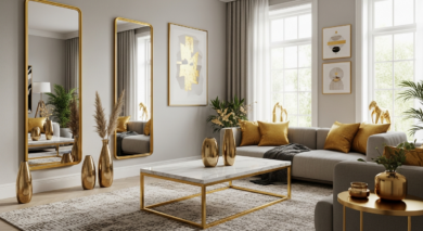 Goldene Deko Wohnzimmer: Edle Akzente & Styling-Tipps
