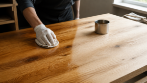 Holz mit Leinöl behandeln [Bildinhalt mit KI erstellt]