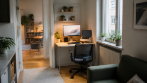 Homeoffice einrichten bei wenig Platz – So geht’s [Bildinhalt mit KI erstellt]