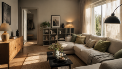 Stilvolles Wohnzimmer mit hochwertiger Wirkung und realistischem Budget [Bildinhalt mit KI erstellt]