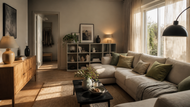 Stilvolles Wohnzimmer mit hochwertiger Wirkung und realistischem Budget [Bildinhalt mit KI erstellt]
